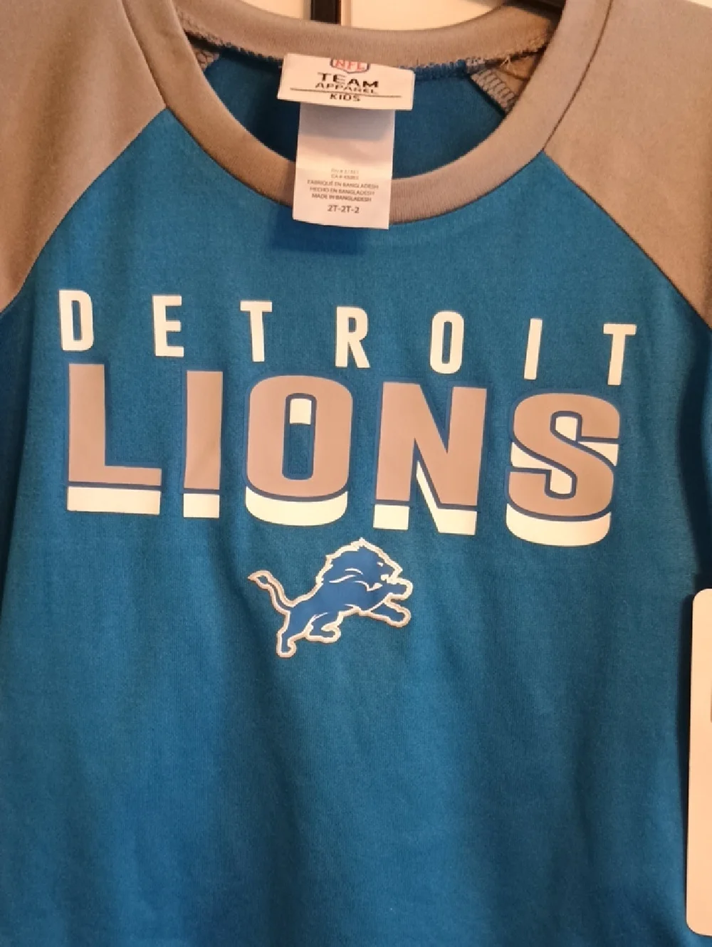 Brand New Detroit Lions Boys/Girls; 2 Piece Pajama Set, Size 2T